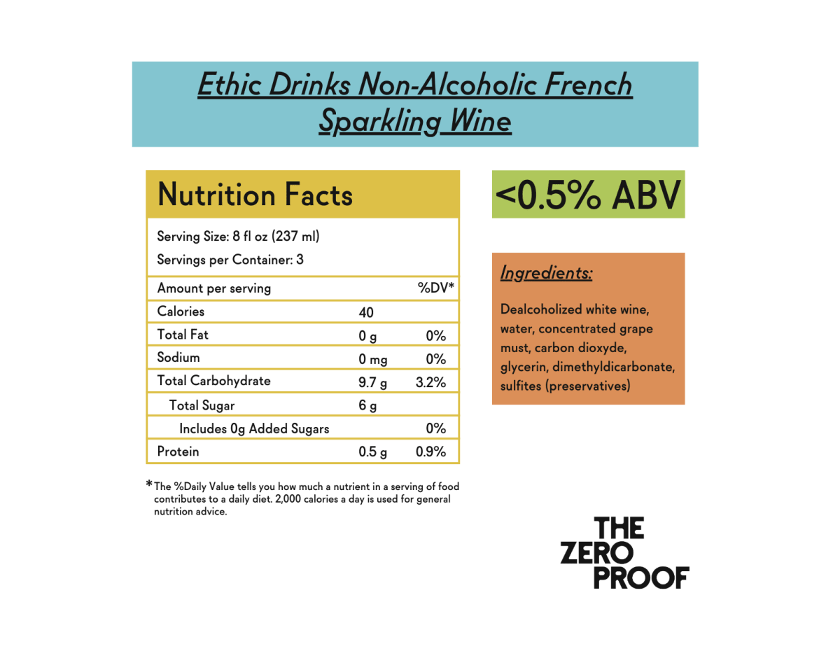 Ethic Drinks Non - Alcoholic French Sparkling Wine - The Zero Proof