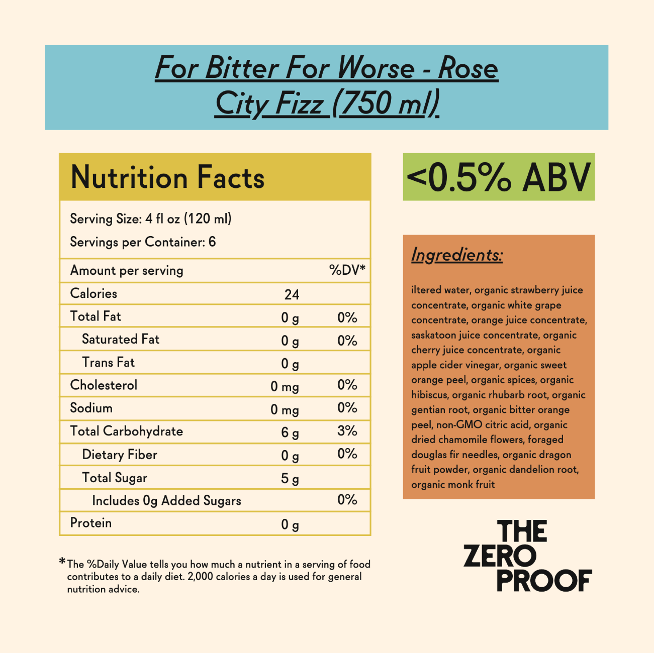 For Bitter For Worse - Rose City Fizz (750 ml) - The Zero Proof