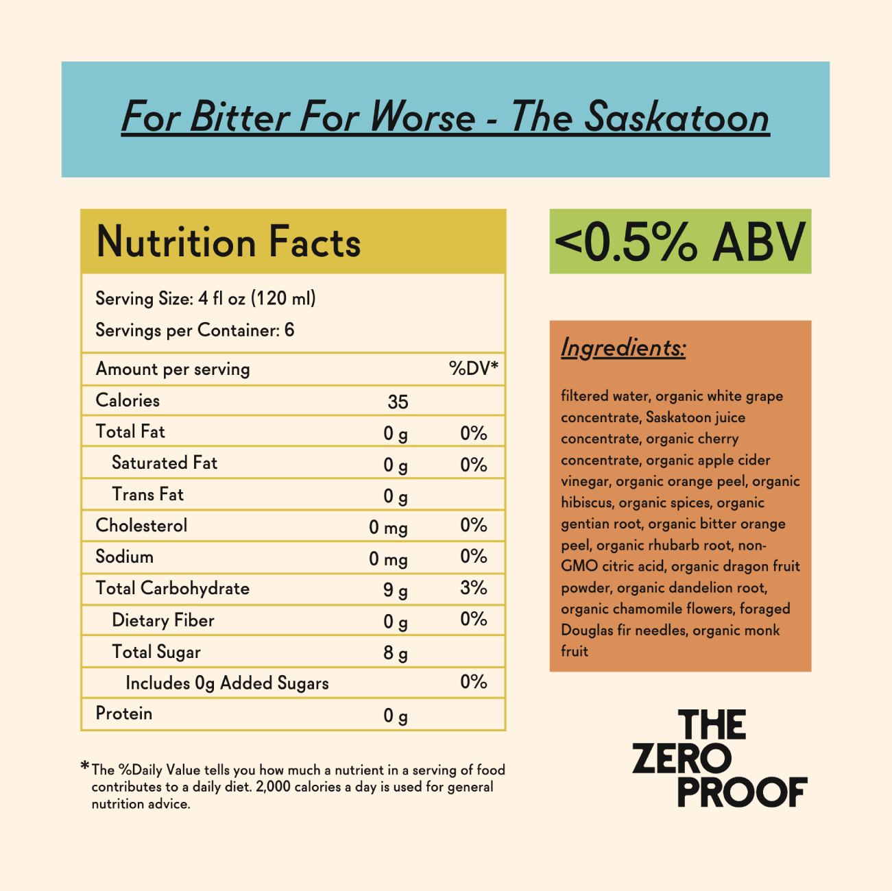 For Bitter For Worse - The Saskatoon - The Zero Proof