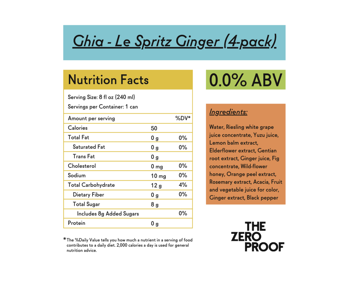 Ghia Non - Alcoholic Le Spritz - Ginger - The Zero Proof