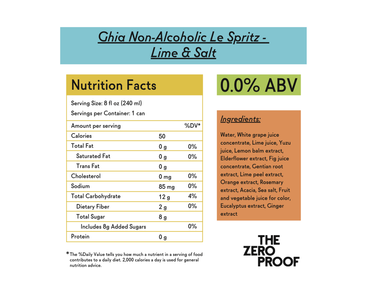 Ghia Non - Alcoholic Le Spritz - Lime & Salt - The Zero Proof