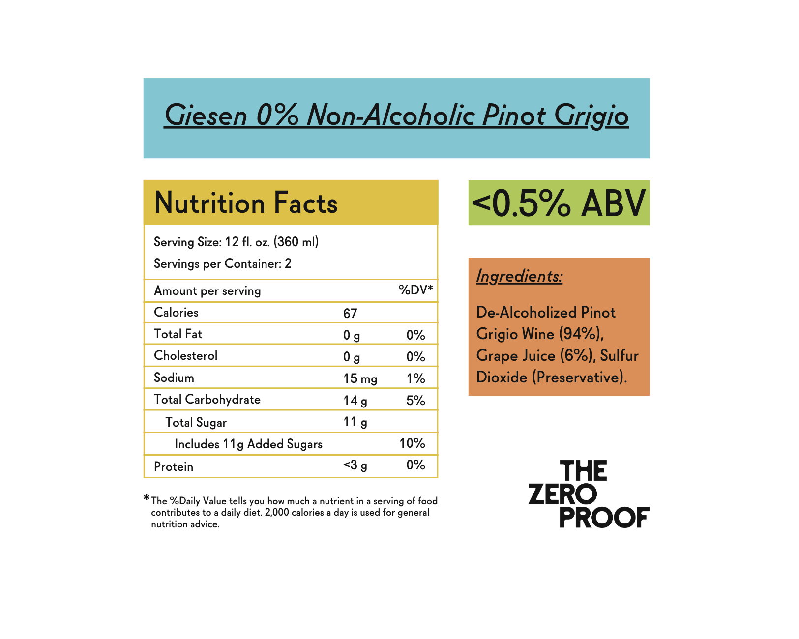 Giesen 0% Non - Alcoholic Pinot Grigio - The Zero Proof