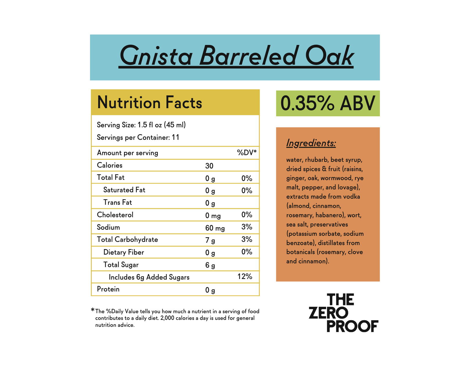 Gnista Barreled Oak Non - Alcoholic Bourbon - The Zero Proof