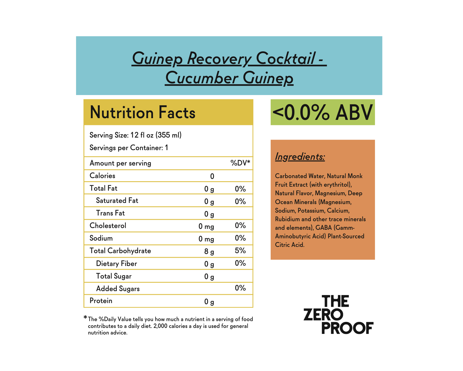 Guinep Recovery Cocktail - Cucumber - The Zero Proof