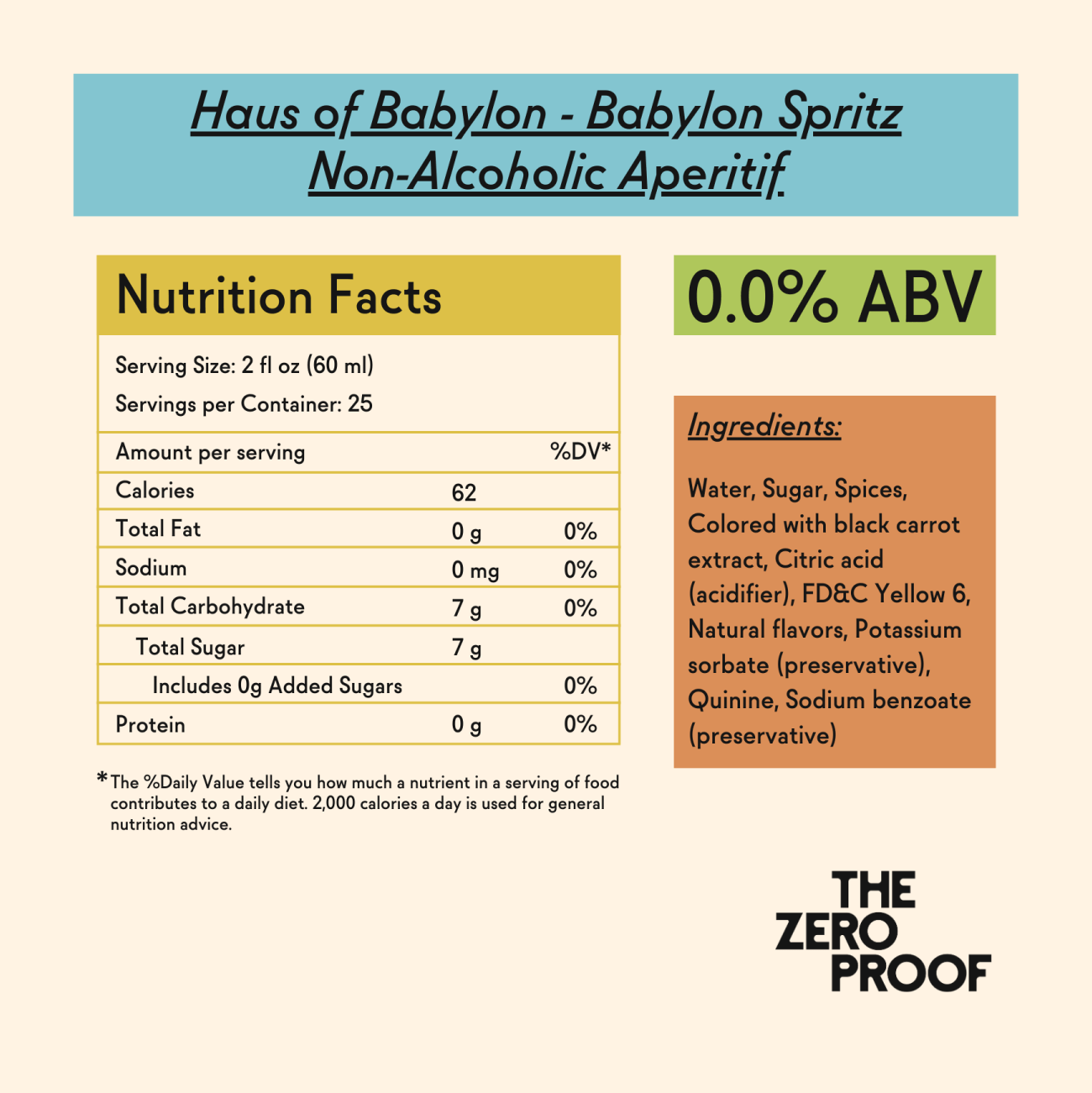 Haus of Babylon - Babylon Spritz Non - Alcoholic Aperitif - The Zero Proof