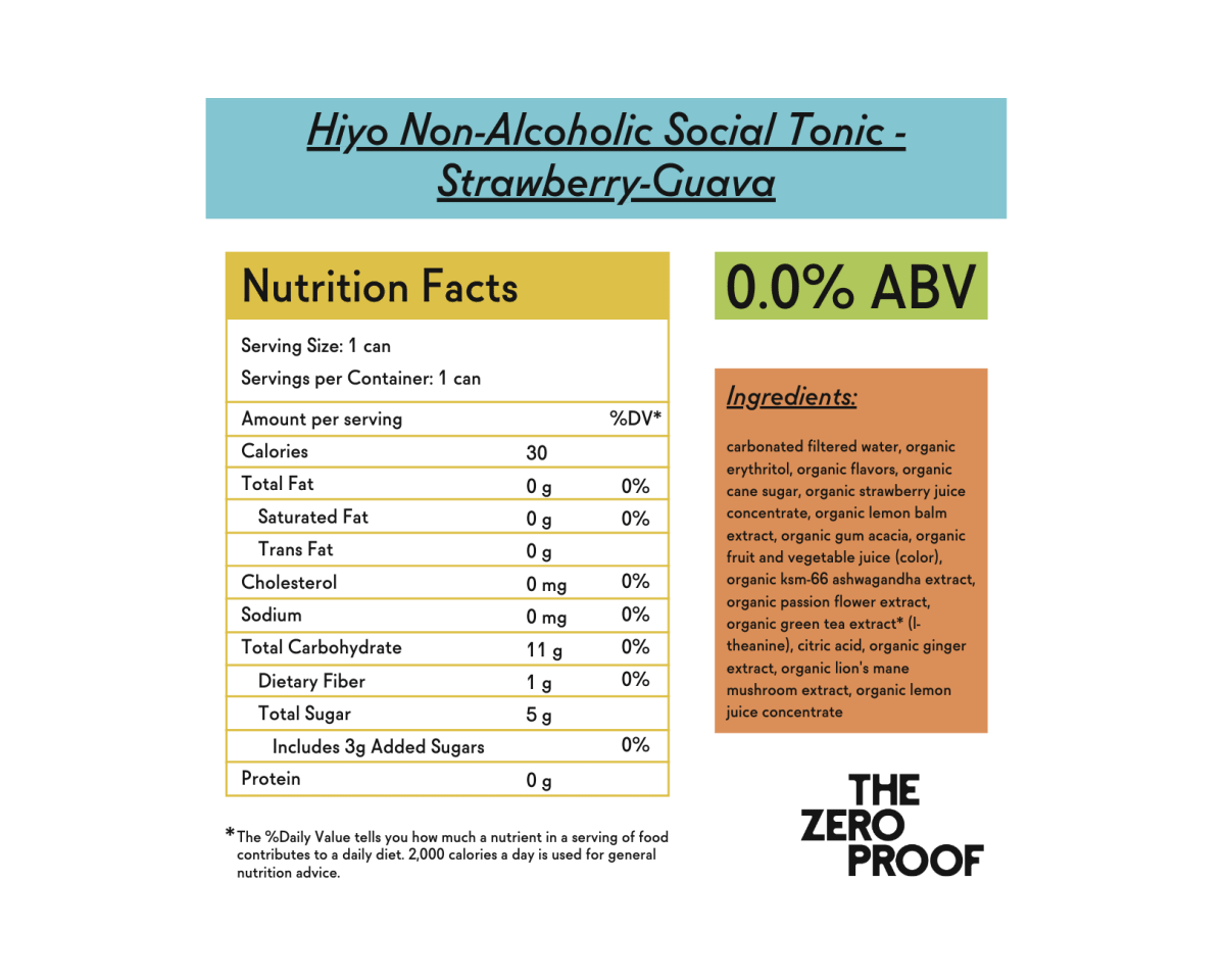 Hiyo Non - Alcoholic Social Tonic - Strawberry - Guava - The Zero Proof