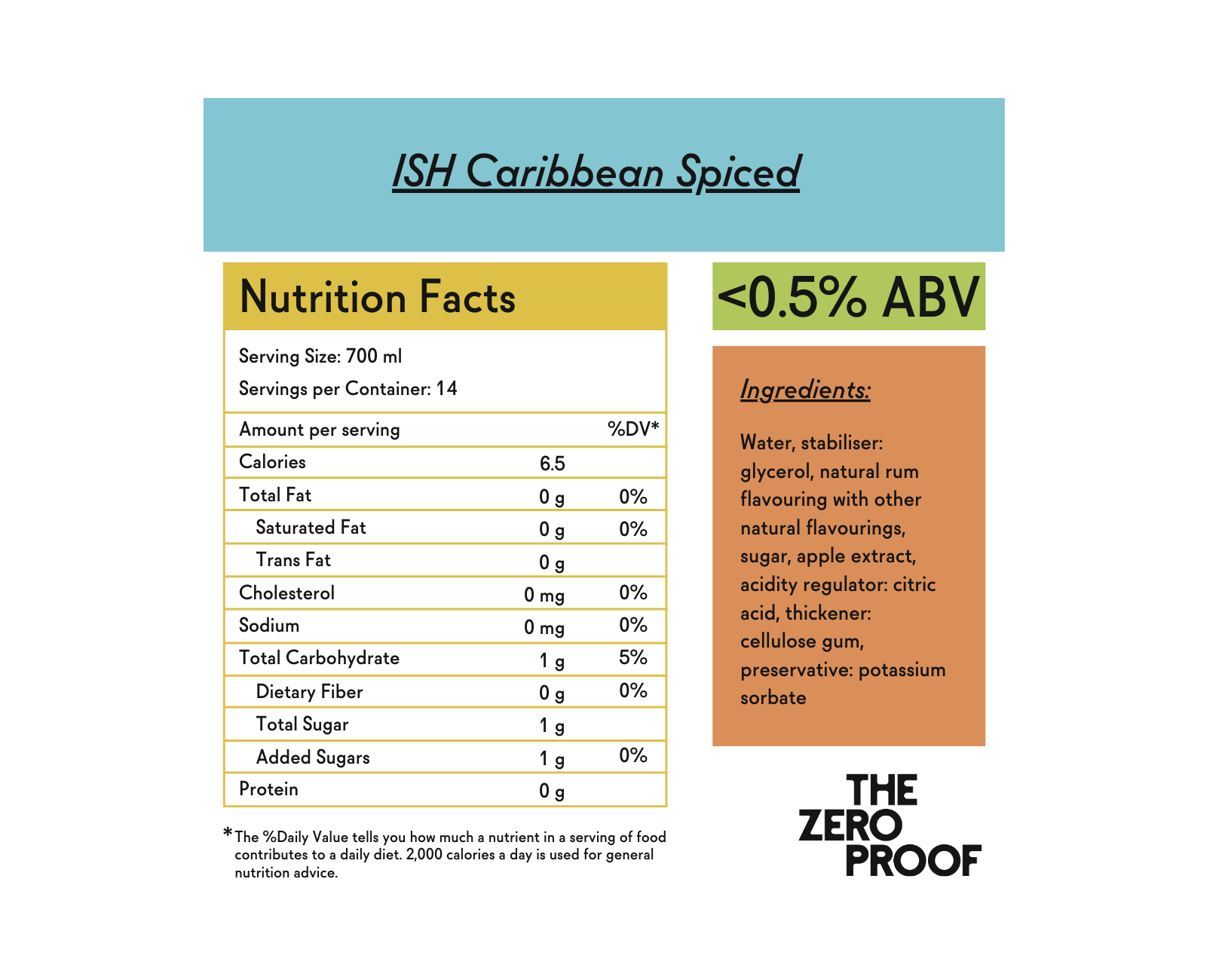 ISH Caribbean Spiced Non - Alcoholic Rum (700ml) - The Zero Proof