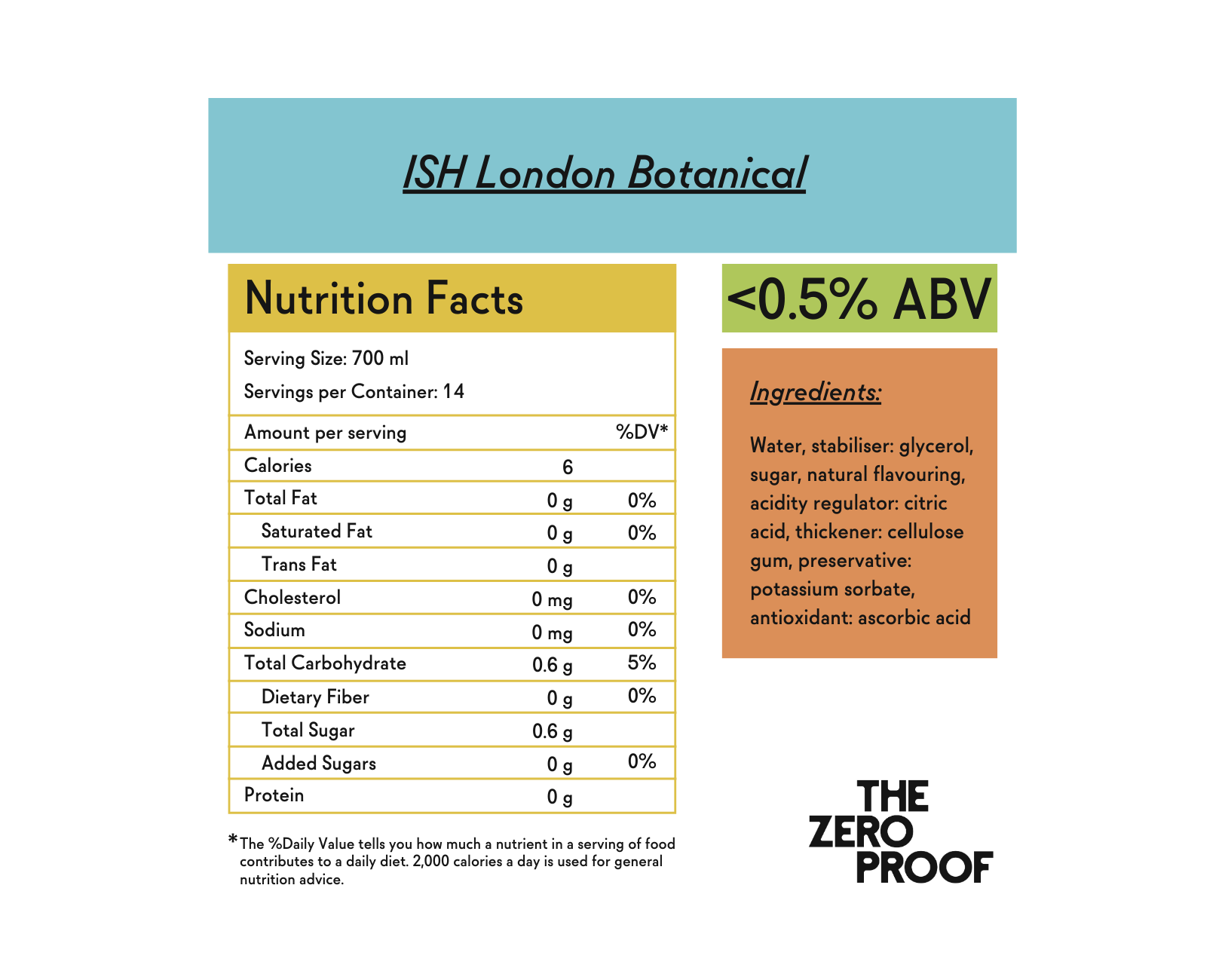 ISH London Botanical Non - Alcoholic Gin (700ml) - The Zero Proof