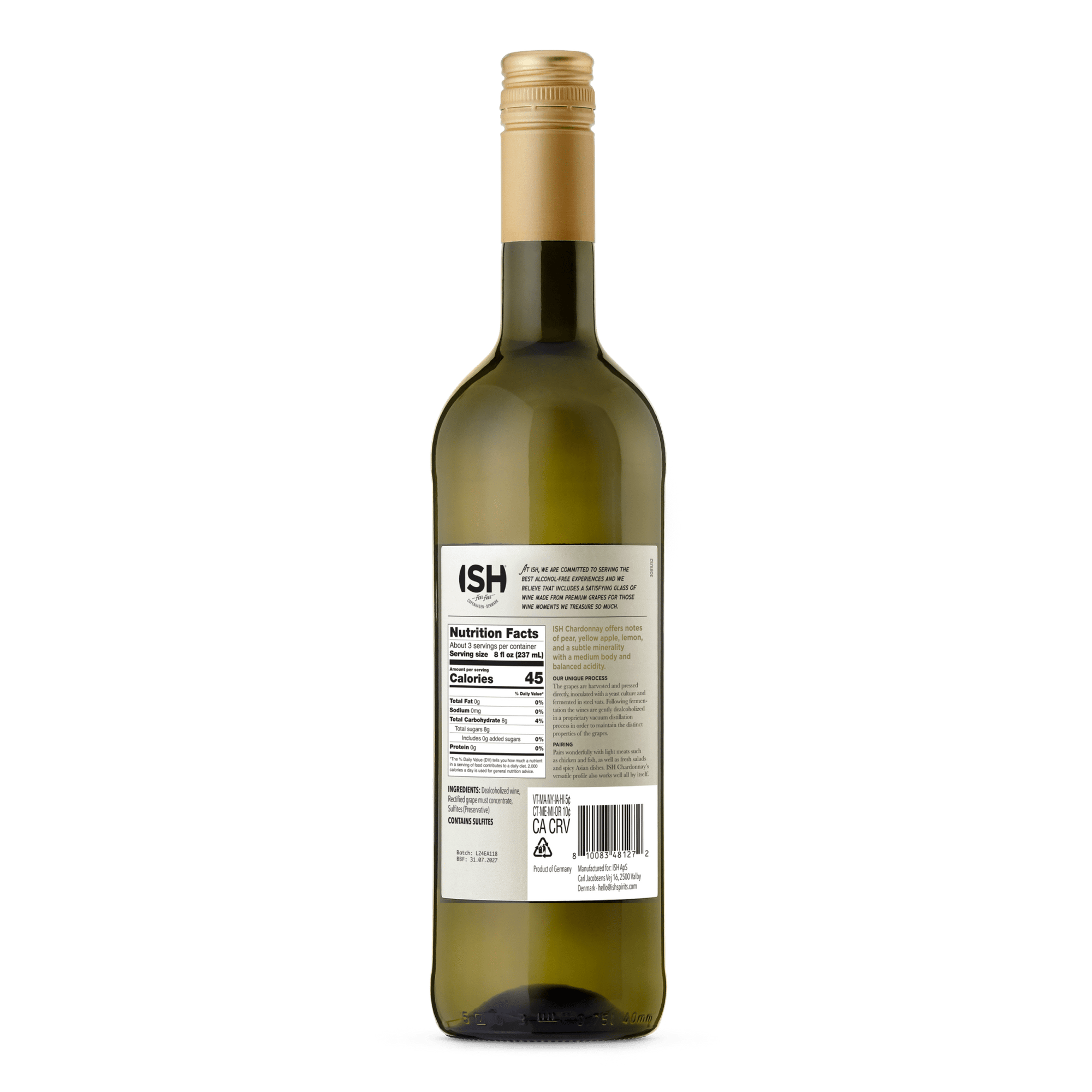 ISH Non - Alcoholic Chardonnay - The Zero Proof