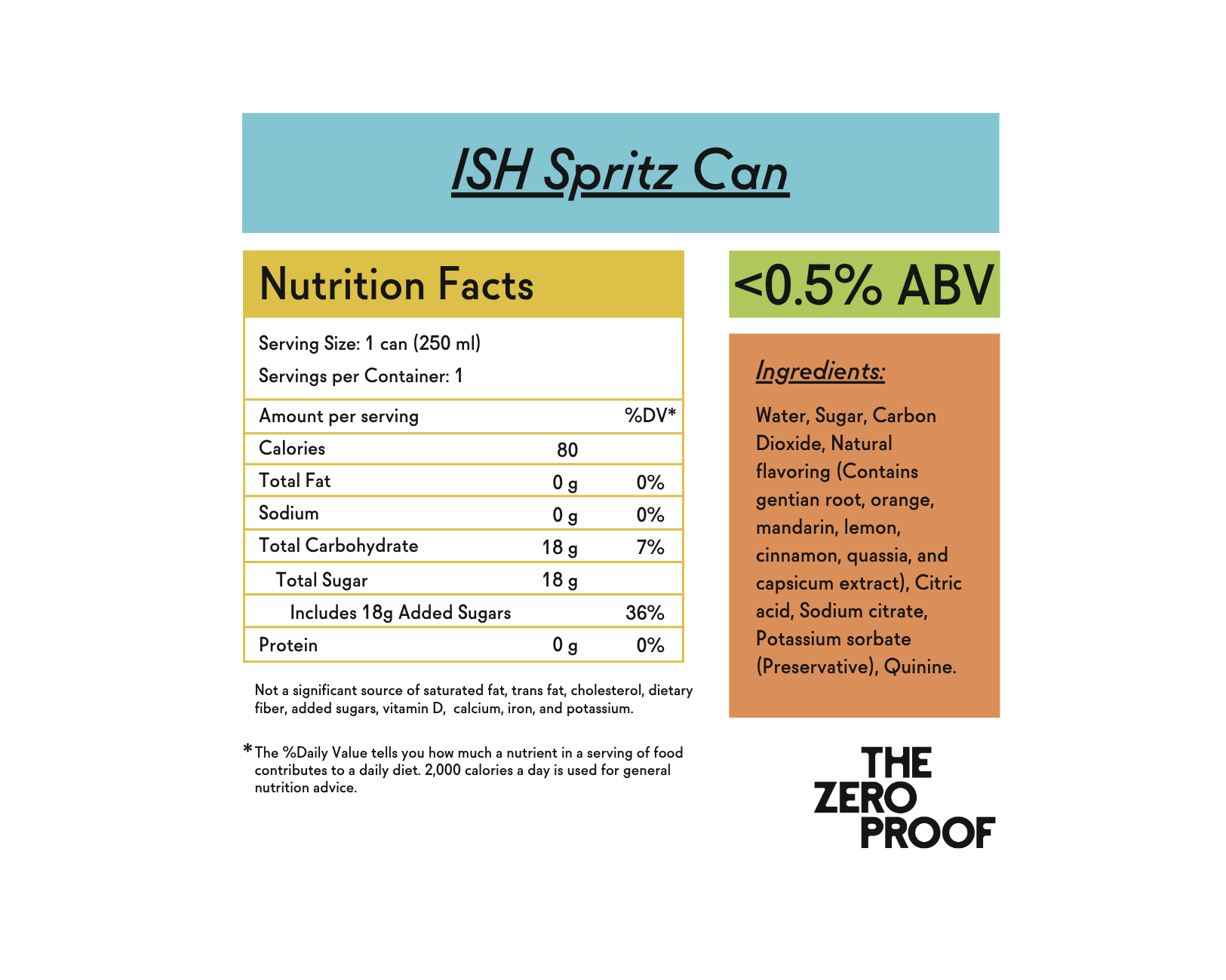 ISH Spritz Non - Alcoholic Cocktail - The Zero Proof
