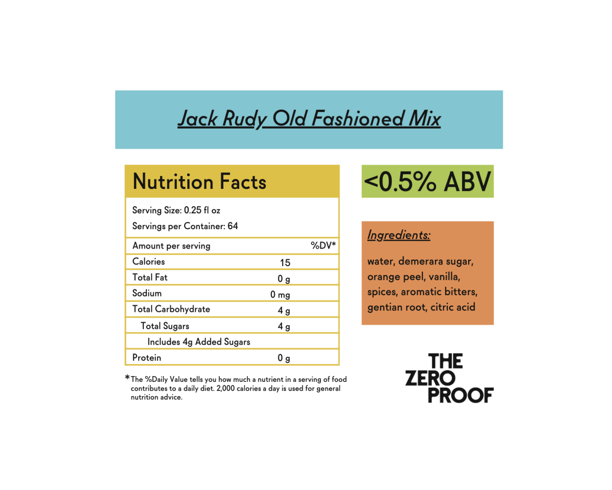 Jack Rudy Old Fashioned Mix - The Zero Proof