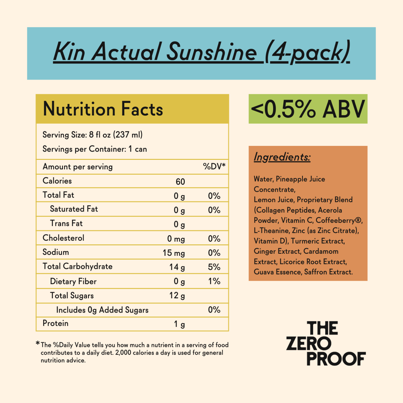 Kin Actual Sunshine (4 - pack) - The Zero Proof