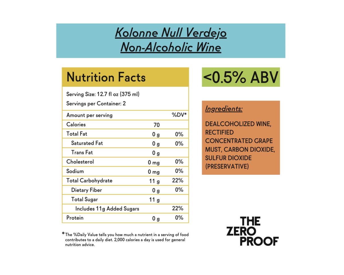 Kolonne Null Verdejo Non - Alcoholic Wine - The Zero Proof