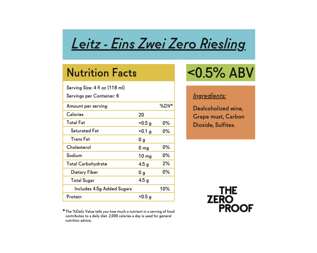 Leitz Eins Zwei Zero Non - Alcoholic Riesling - The Zero Proof