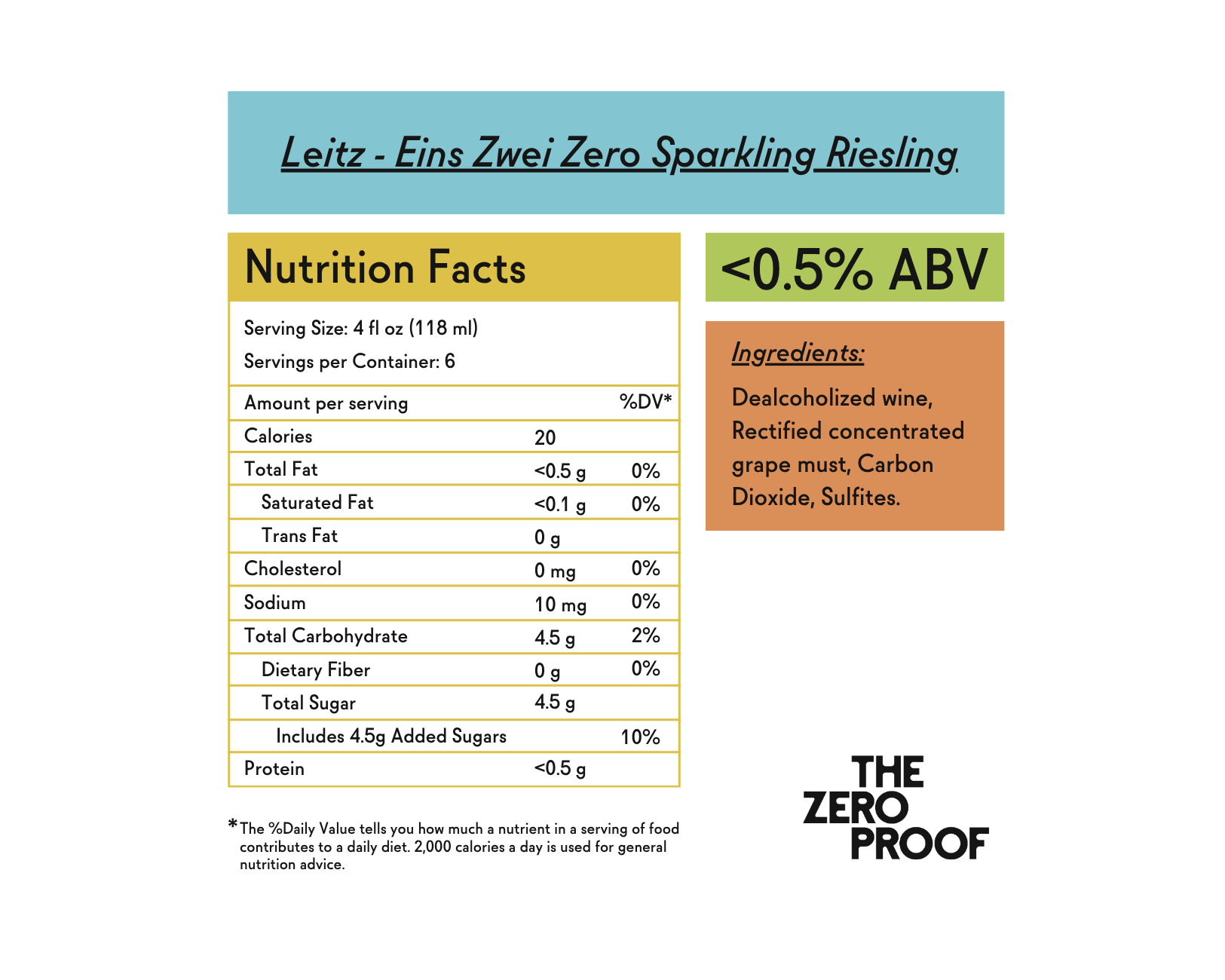 Leitz Eins Zwei Zero Non - Alcoholic Sparkling Riesling - The Zero Proof