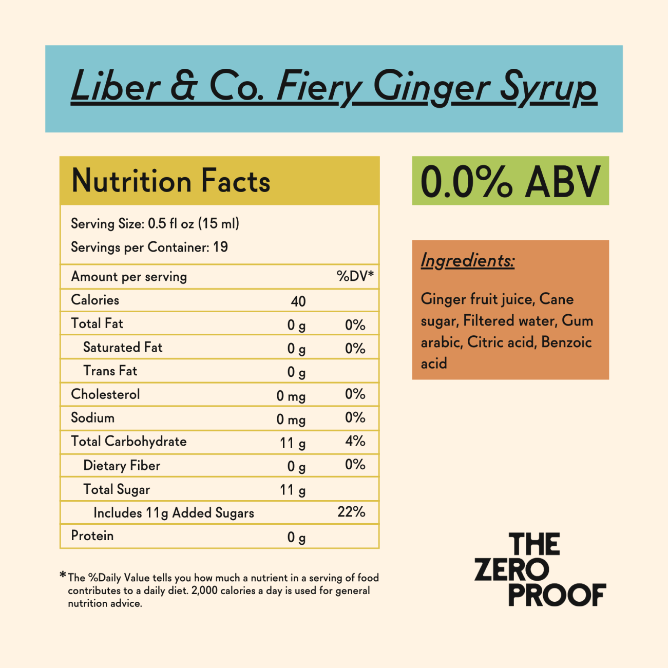 Liber & Co. Fiery Ginger Syrup - 375 mL - The Zero Proof