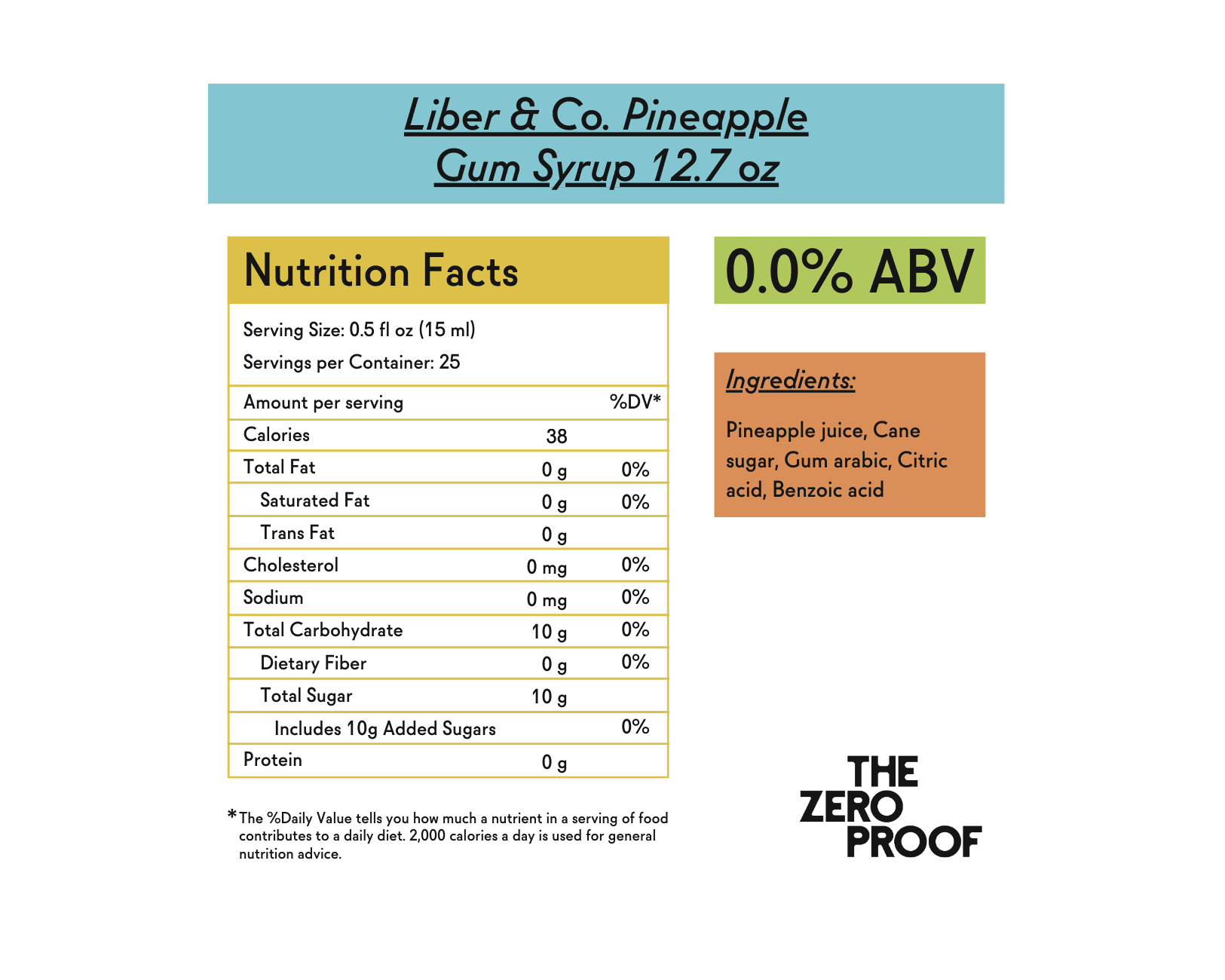 Liber & Co. Pineapple Gum Syrup 12.7 oz - The Zero Proof