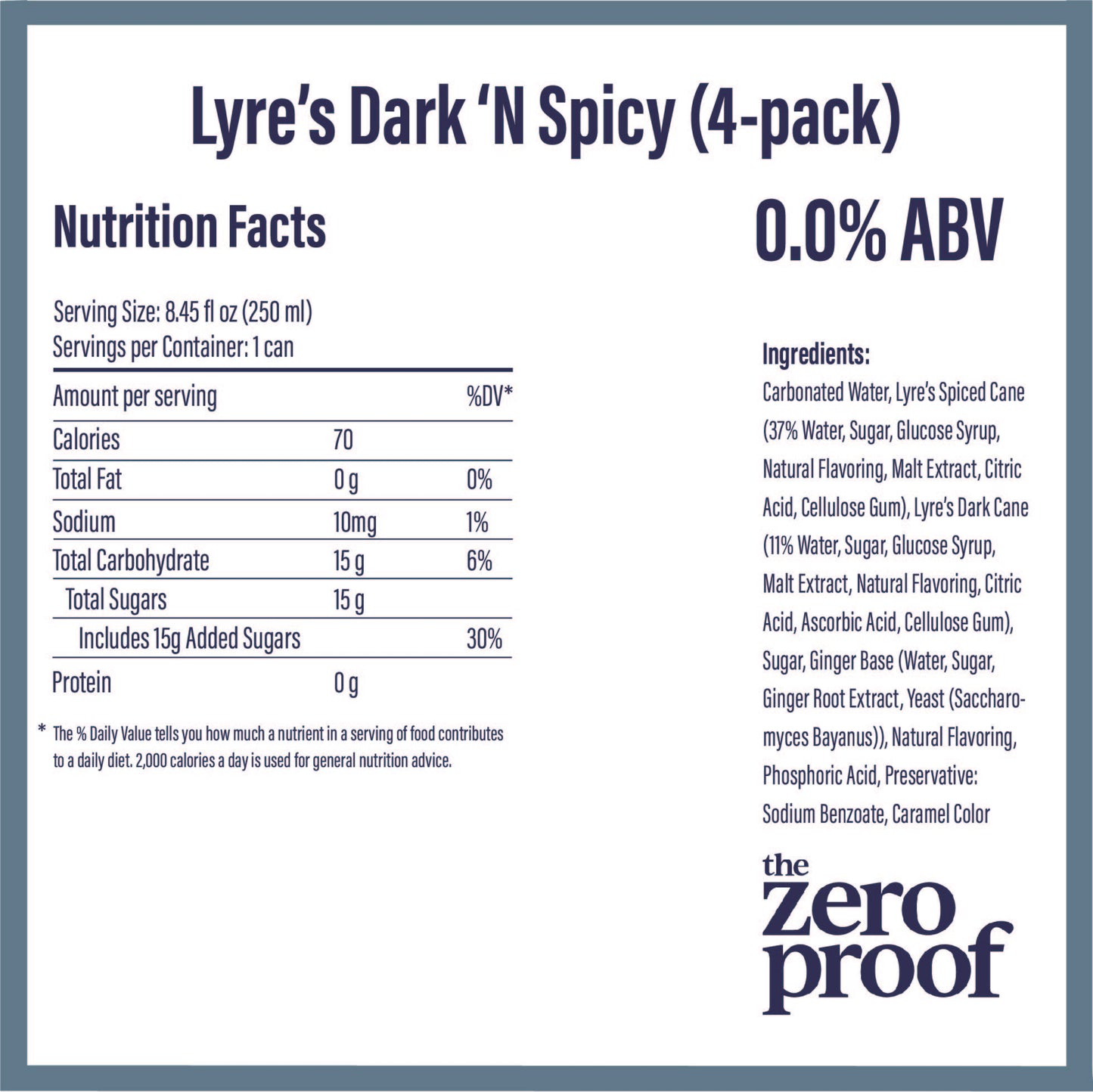 Lyre's Dark & Spicy Ready to Drink (4-pack)