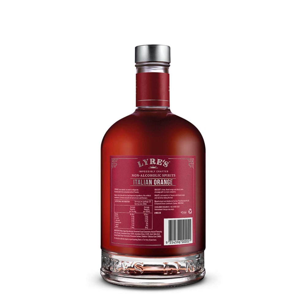 Lyre’s Italian Orange Non - Alcoholic Campari - The Zero Proof