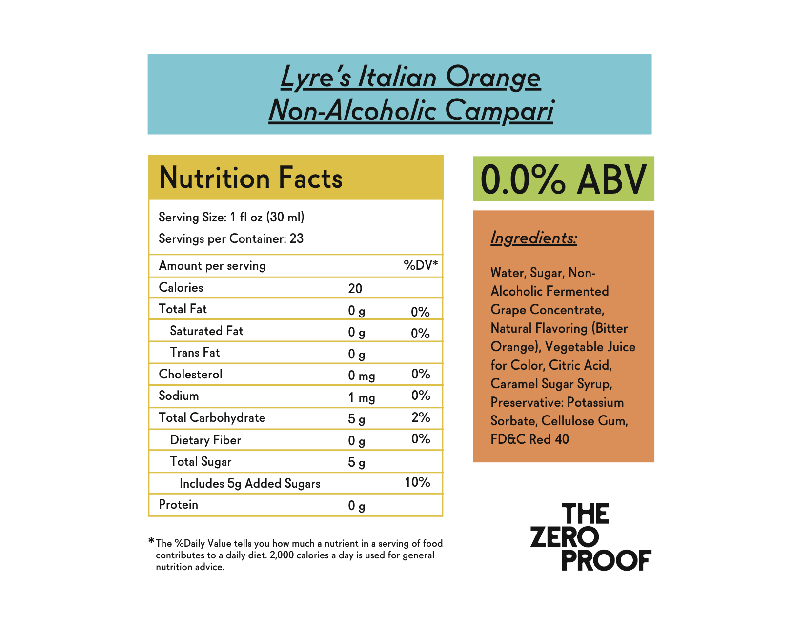 Lyre’s Italian Orange Non - Alcoholic Campari - The Zero Proof