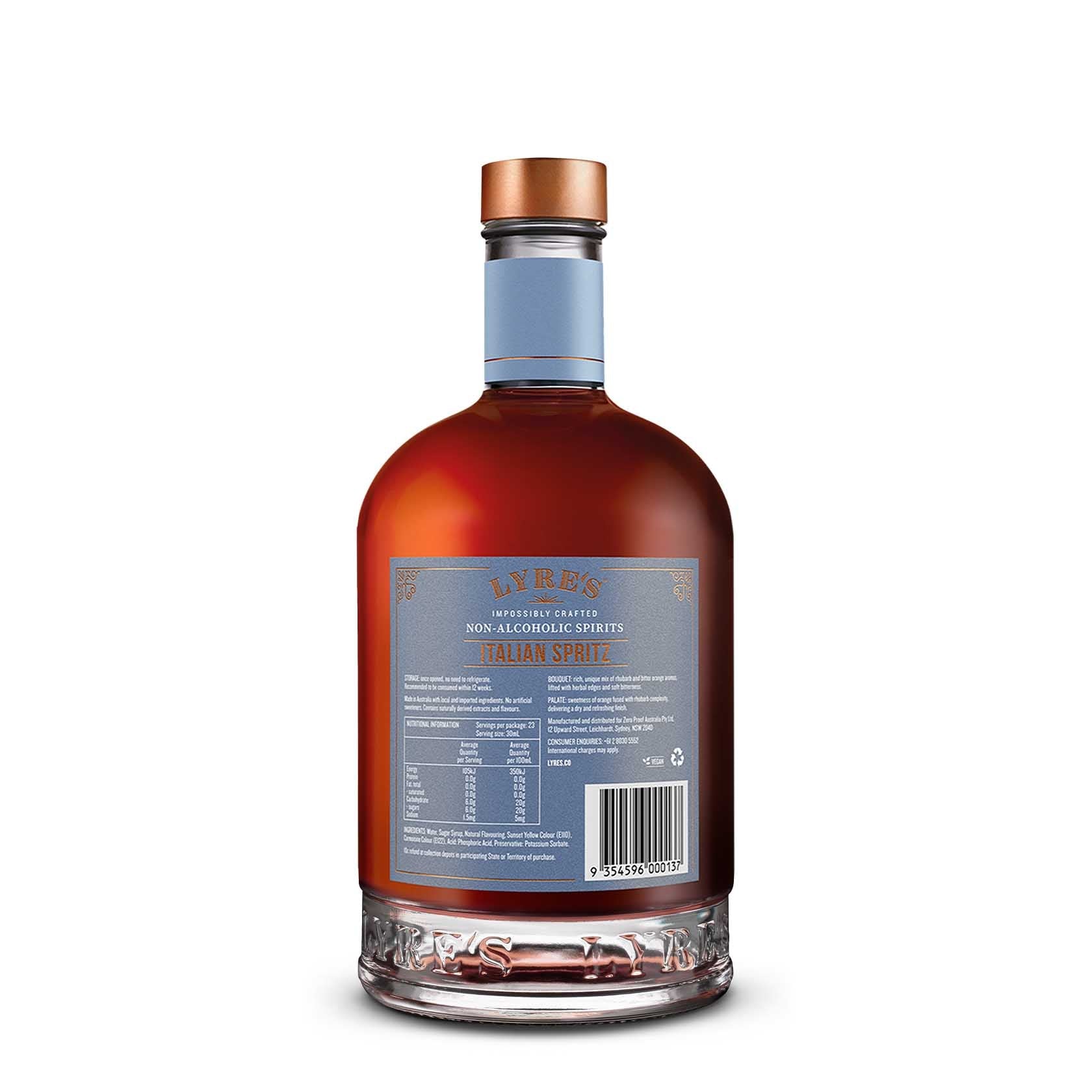 Lyre's Italian Spritz Non - Alcoholic Aperol - The Zero Proof