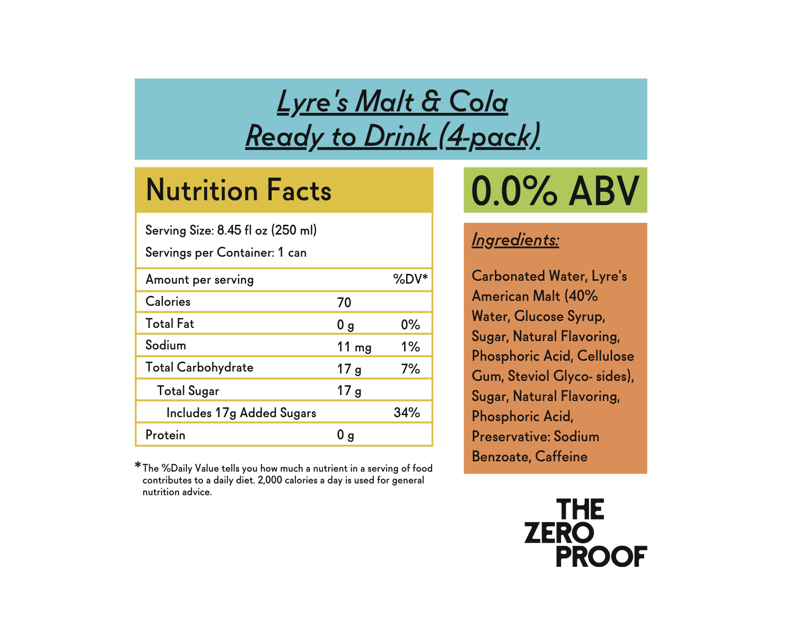 Lyre's Malt & Cola Ready to Drink (4 - pack) - The Zero Proof