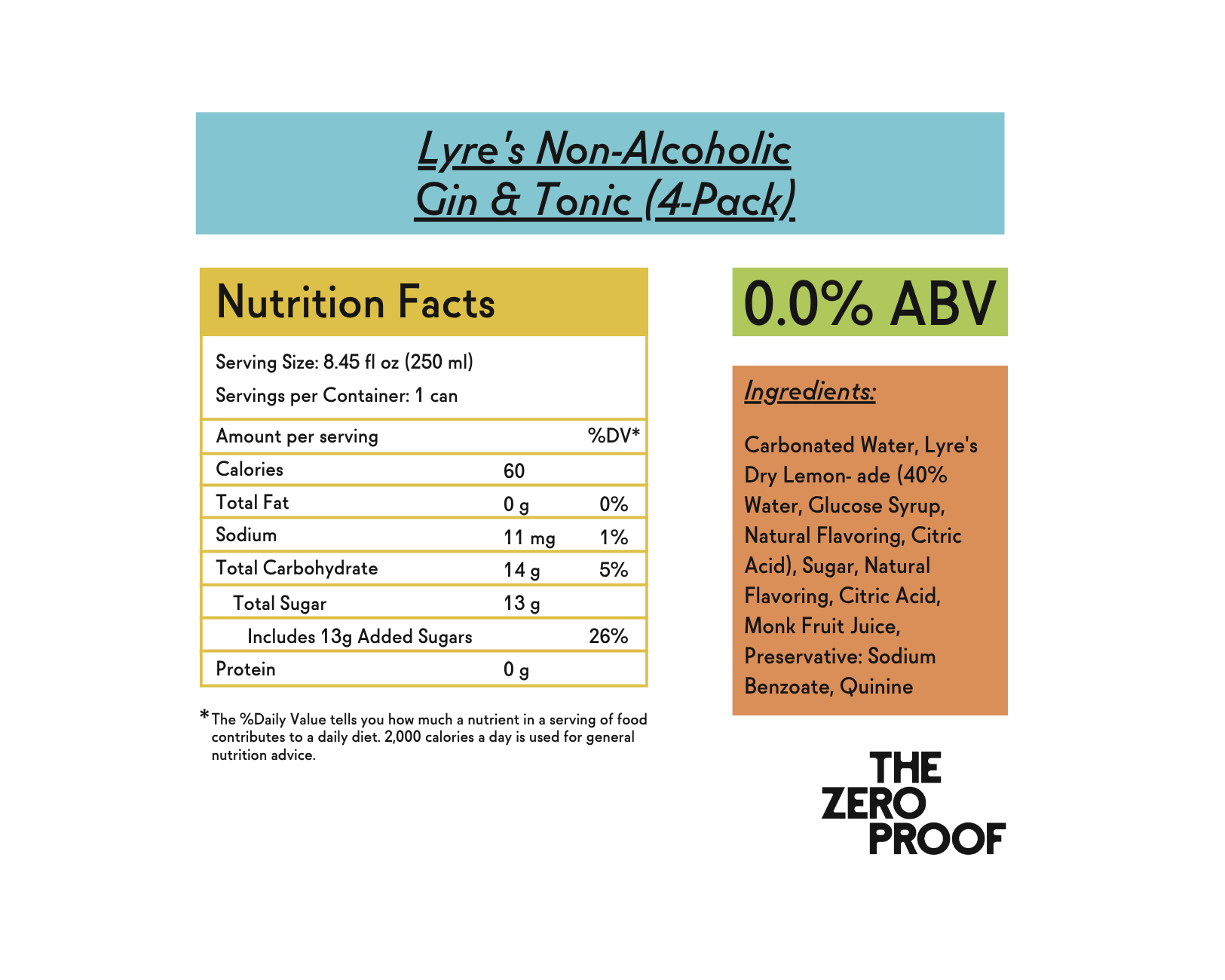 Lyre's Non - Alcoholic Gin & Tonic (4 - Pack) - The Zero Proof