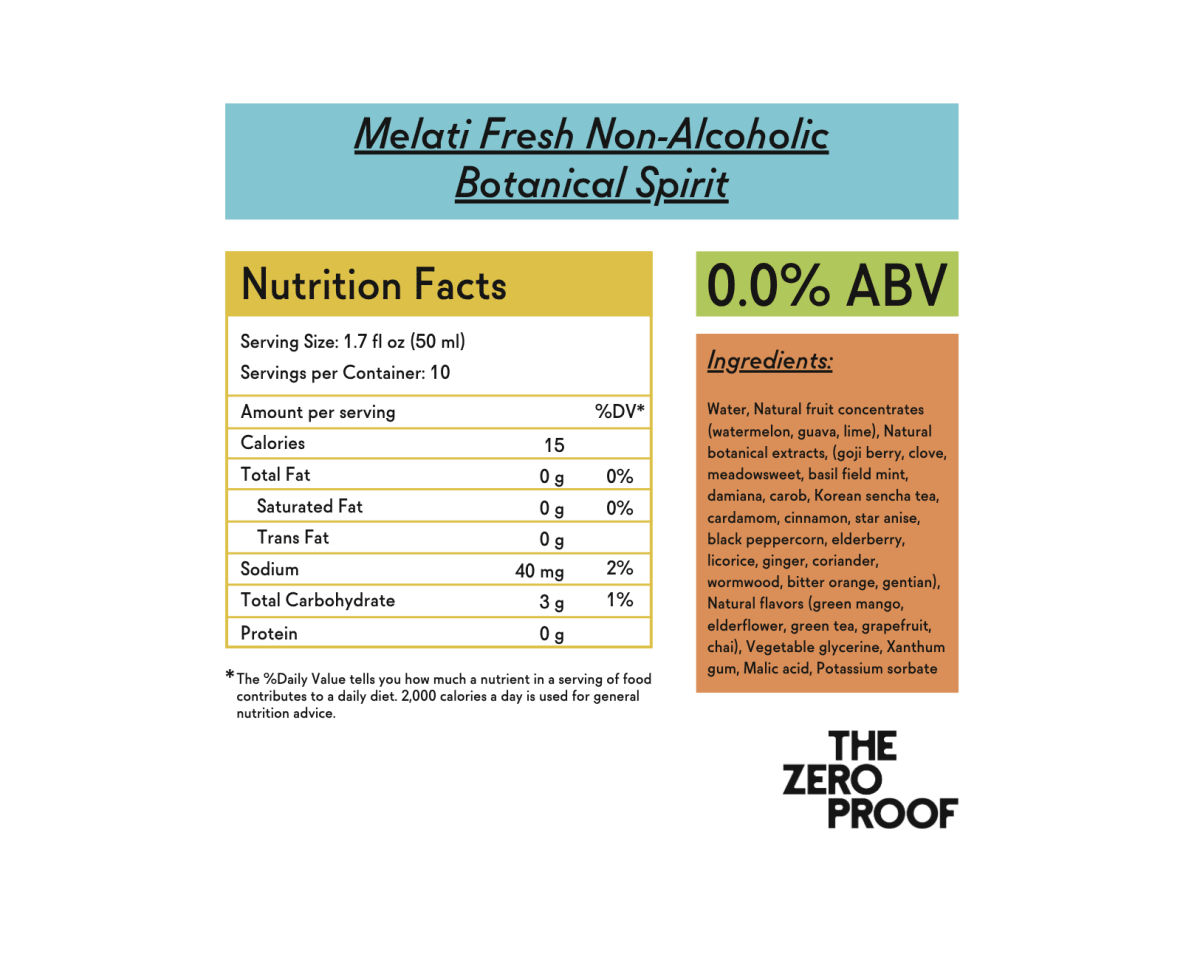 Melati Fresh Non - Alcoholic Botanical Spirit - The Zero Proof