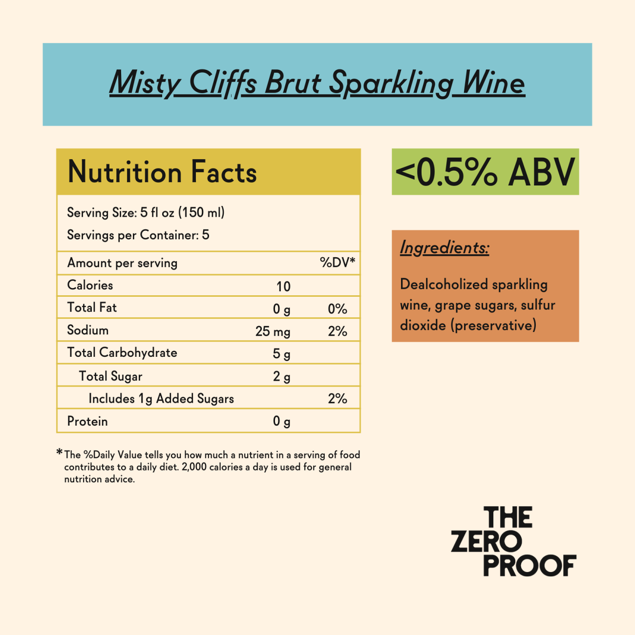 Misty Cliffs Brut Dealcoholized Sparkling Wine - The Zero Proof