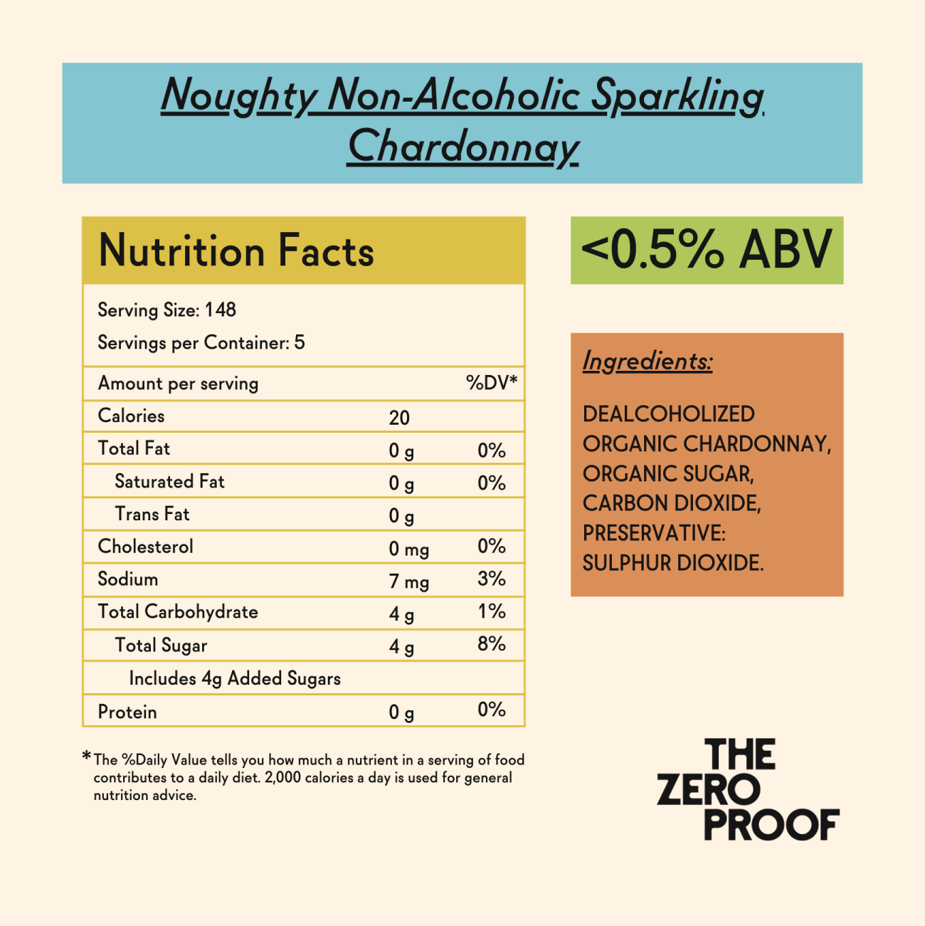 Noughty Non - Alcoholic Sparkling Chardonnay - The Zero Proof