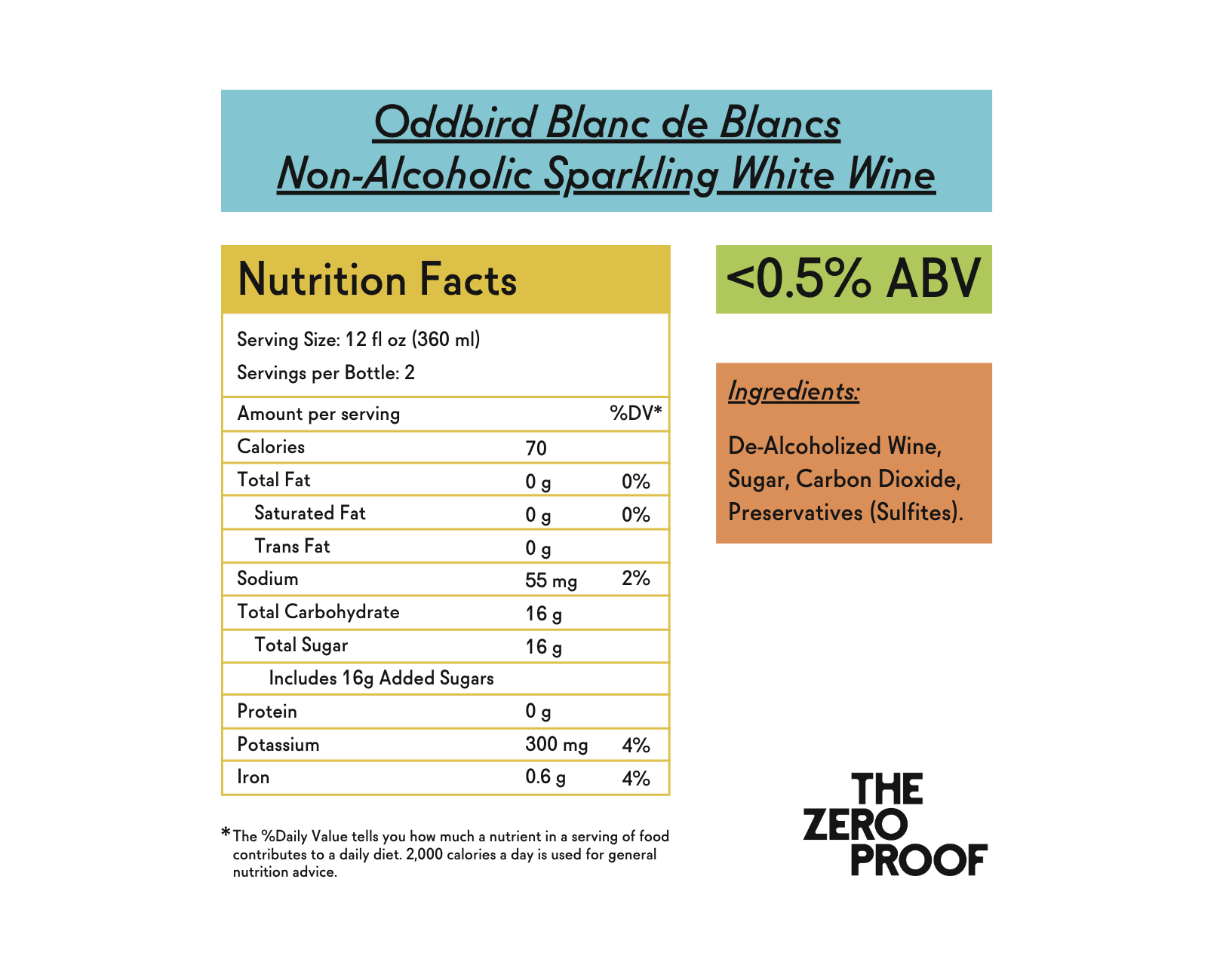 Oddbird Blanc de Blancs Non - Alcoholic Sparkling White Wine - The Zero Proof
