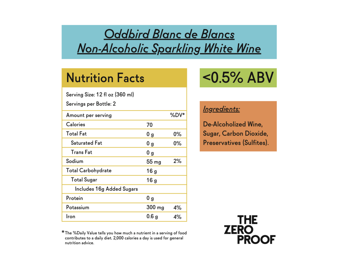 Oddbird Blanc de Blancs Non - Alcoholic Sparkling White Wine - The Zero Proof