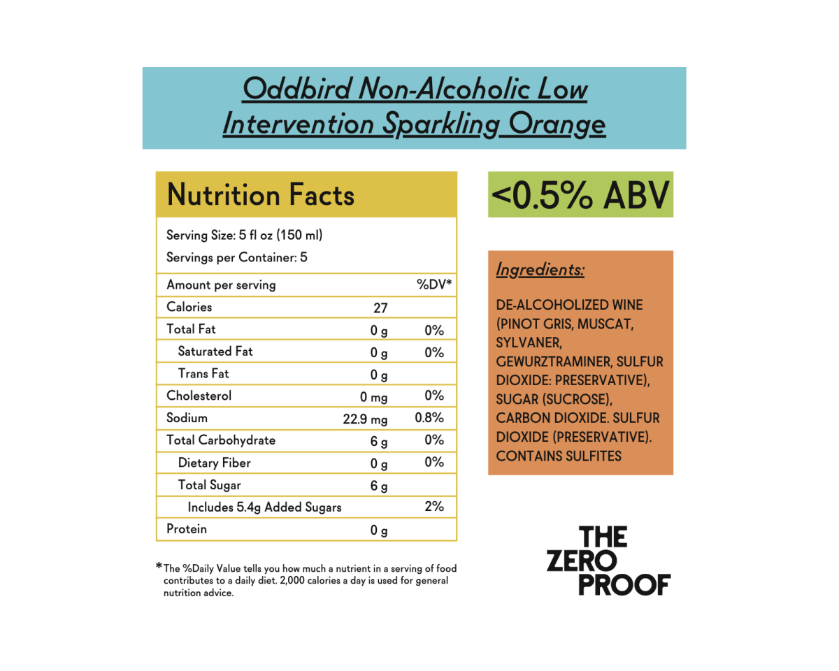 Oddbird Low Intervention Sparkling Orange - The Zero Proof