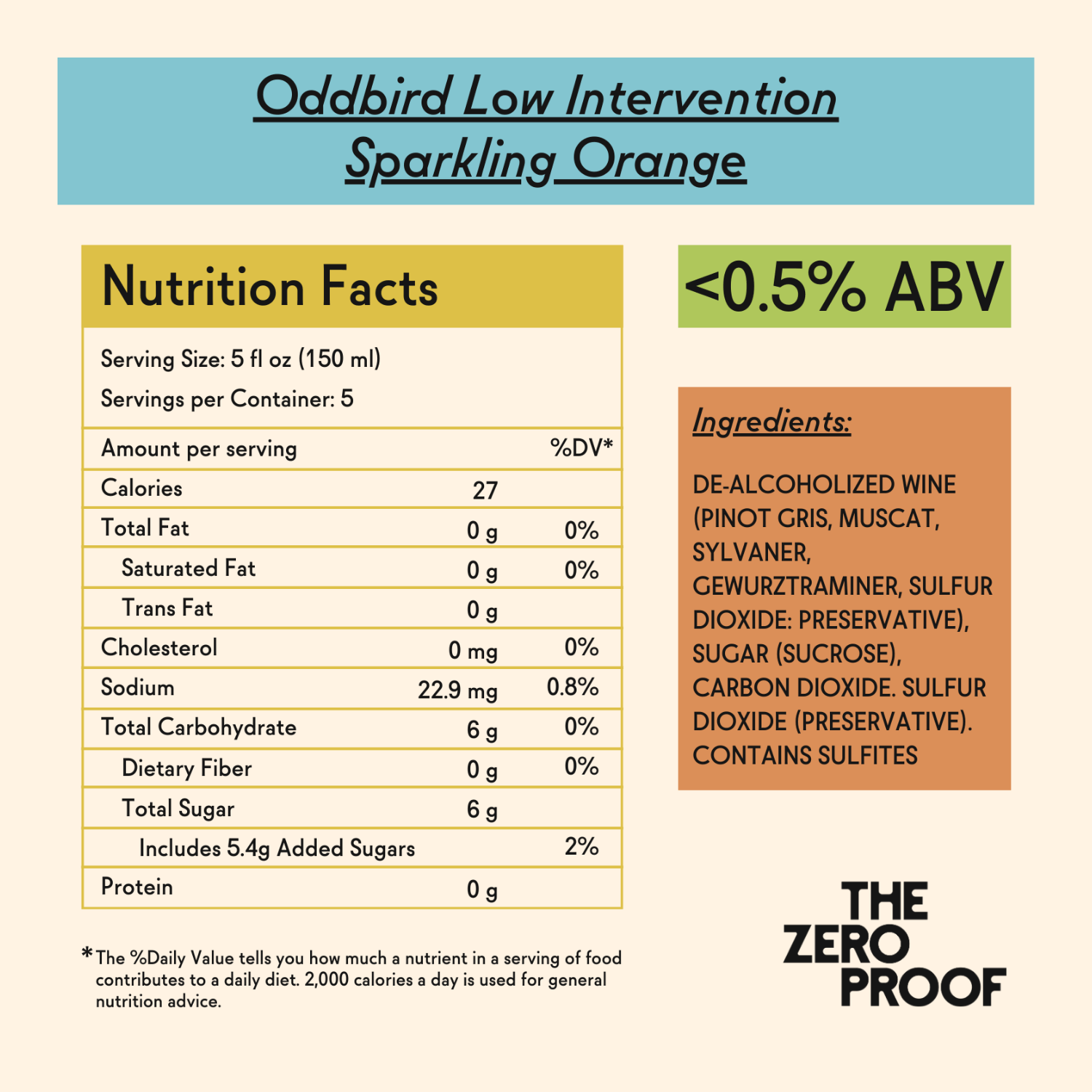 Oddbird Low Intervention Sparkling Orange - The Zero Proof
