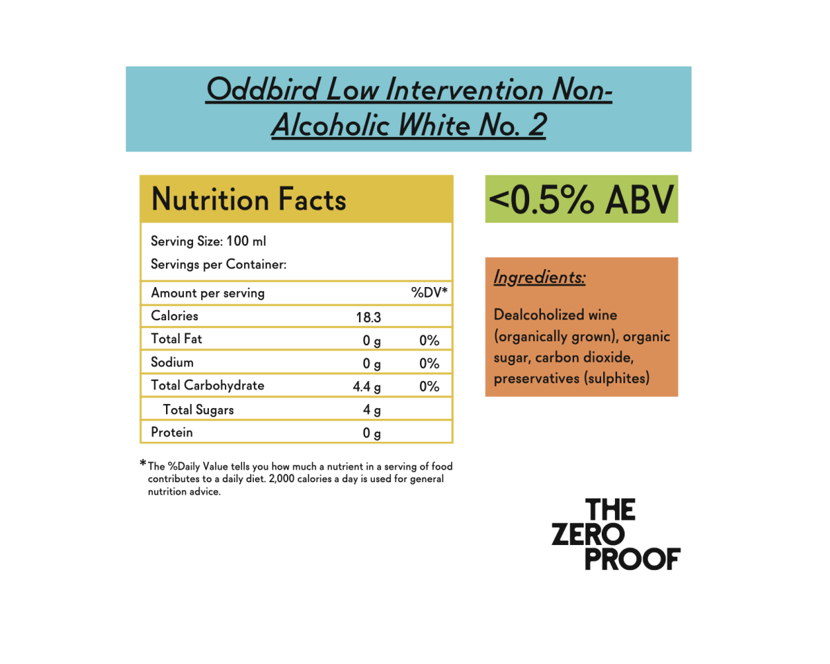 Oddbird Low Intervention White No. 2 Non - Alcoholic Wine - The Zero Proof