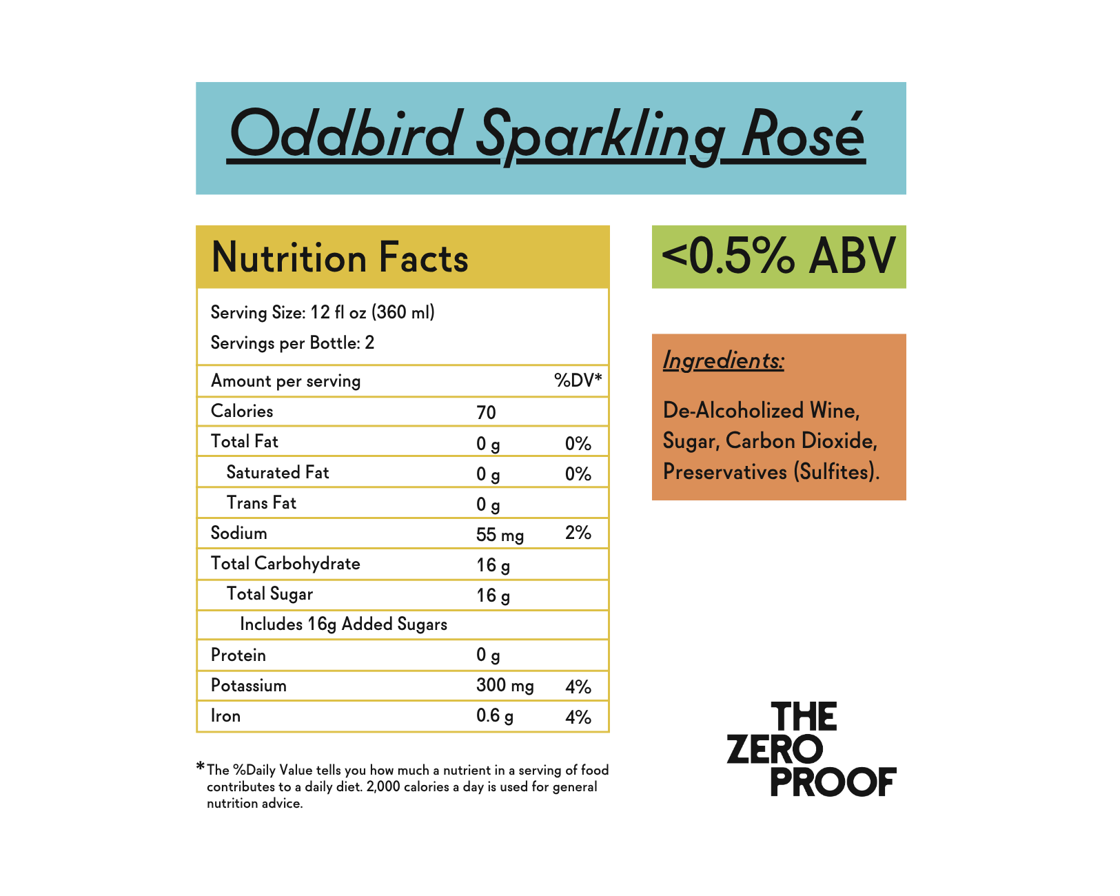 Oddbird Non - Alcoholic Sparkling Rosé - The Zero Proof