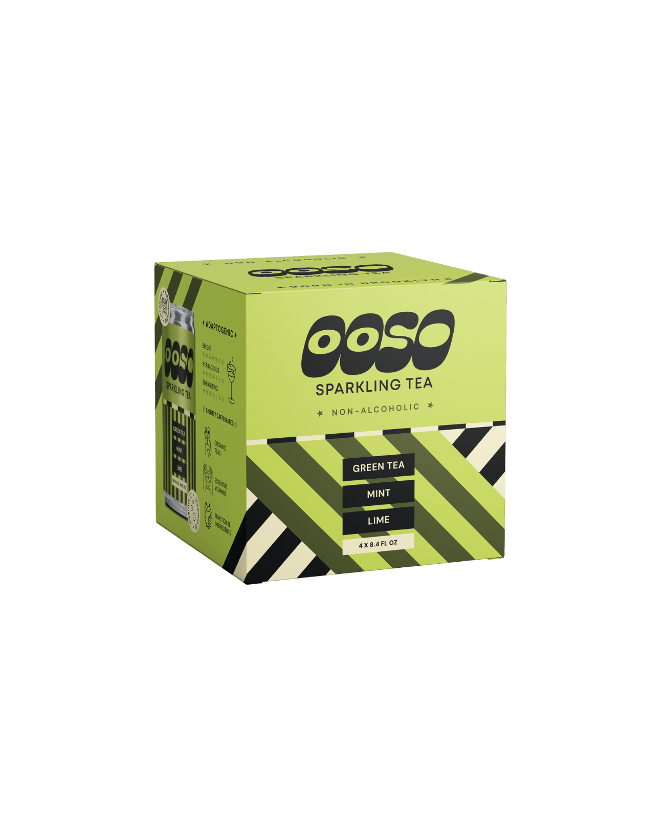 OOSO Green Tea Mint Lime Non - Alcoholic Sparkling Tea - The Zero Proof