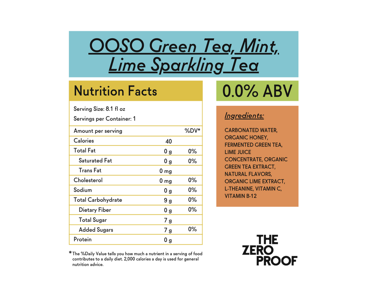 OOSO Green Tea Mint Lime Non-Alcoholic Sparkling Tea