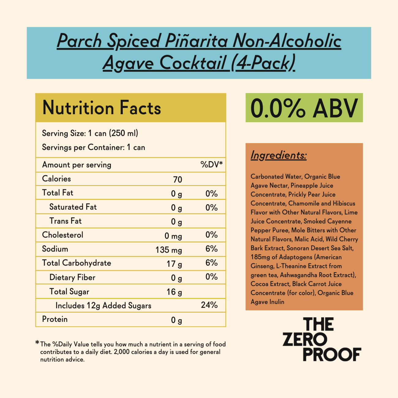 Parch Spiced Piñarita Non - Alcoholic Agave Cocktail (4 - Pack) - The Zero Proof