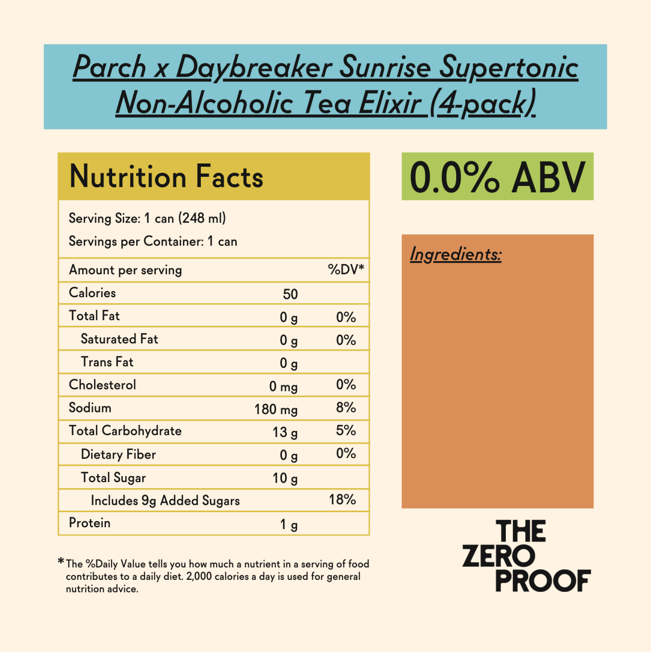 Parch x Daybreaker Sunrise Supertonic Non - Alcoholic Tea Elixir (4 - pack) - The Zero Proof