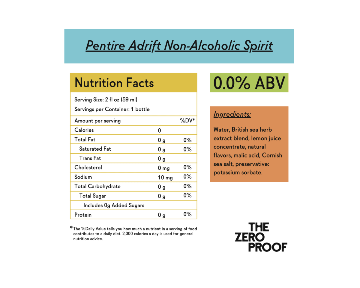 Pentire Adrift Non - Alcoholic Spirit - The Zero Proof