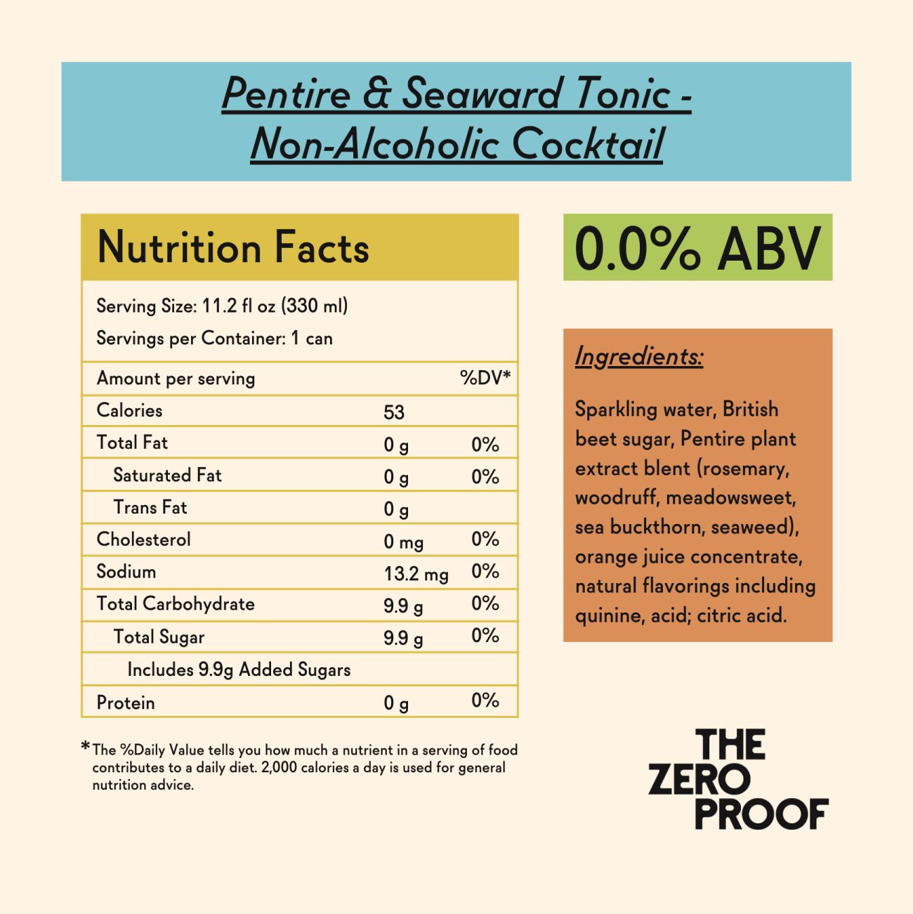 Pentire & Seaward Tonic - Non - Alcoholic Cocktail - The Zero Proof