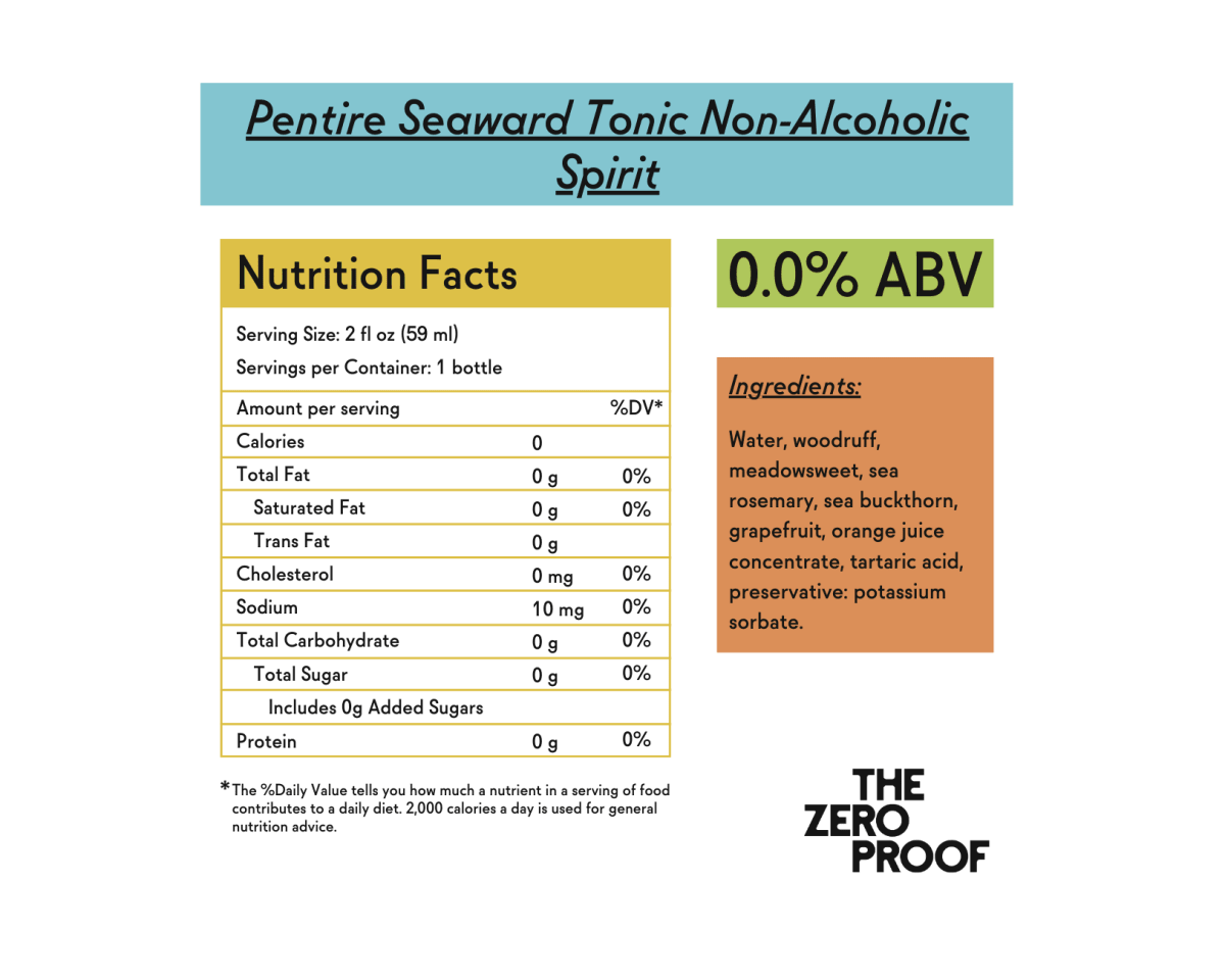 Pentire Seaward Tonic Non - Alcoholic Spirit - The Zero Proof