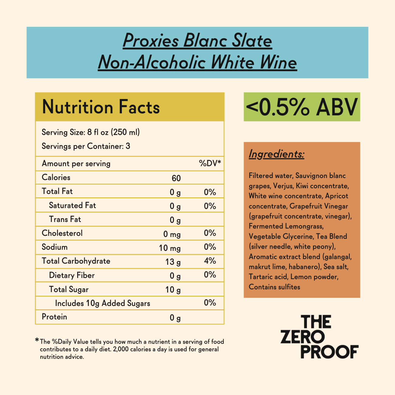 Proxies Blanc Slate Non - Alcoholic White Wine - The Zero Proof