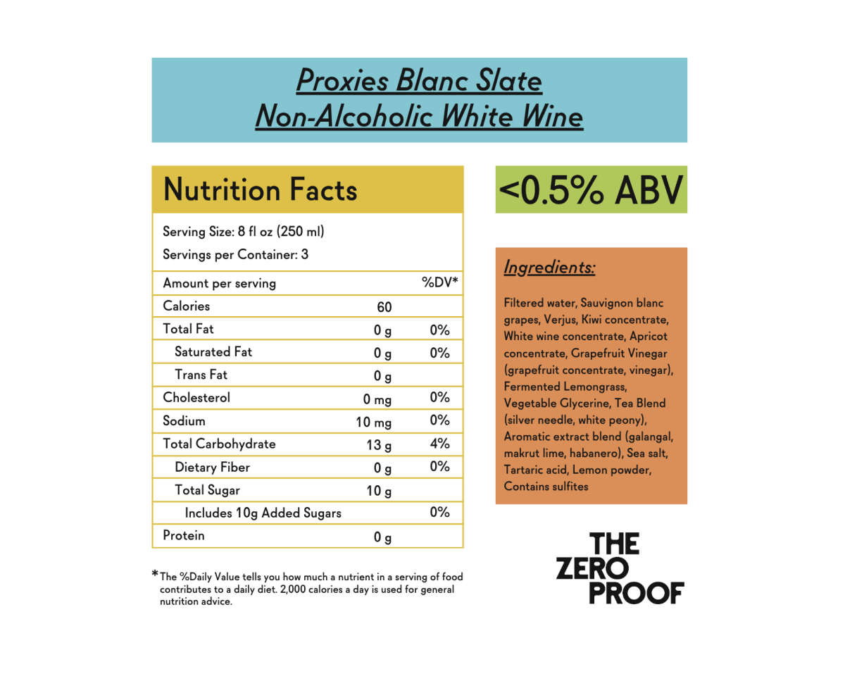 Proxies Blanc Slate Non - Alcoholic White Wine - The Zero Proof