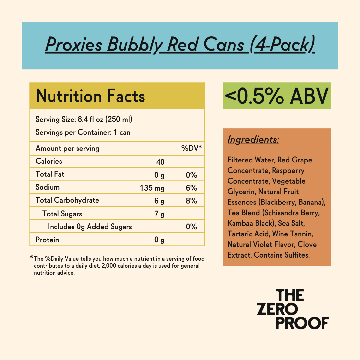Proxies Bubbly Red Cans (4 - Pack) - The Zero Proof