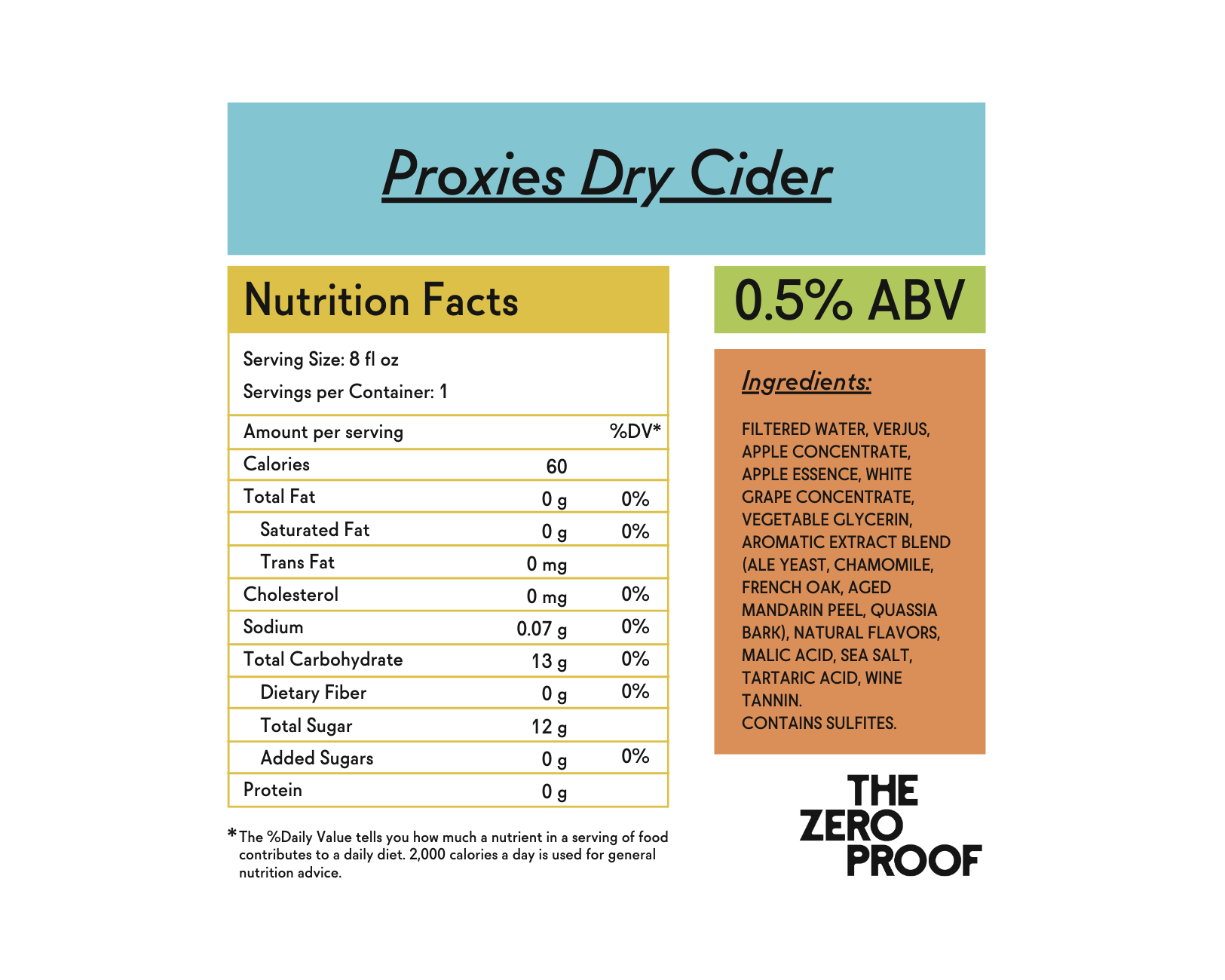 Proxies Non - Alcoholic Dry Cider - The Zero Proof
