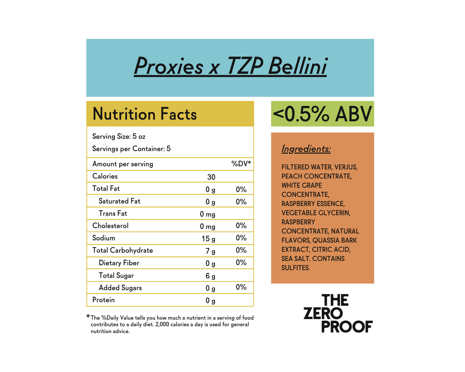 Proxies x TZP: Non - Alcoholic Bellini - The Zero Proof