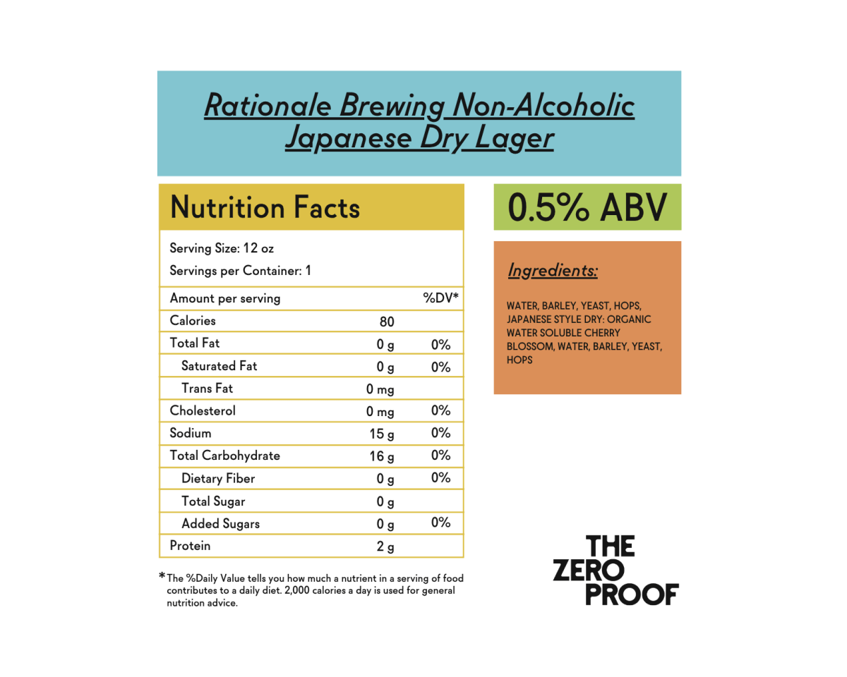 Rationale Brewing Non - Alcoholic Japanese Dry Lager - The Zero Proof