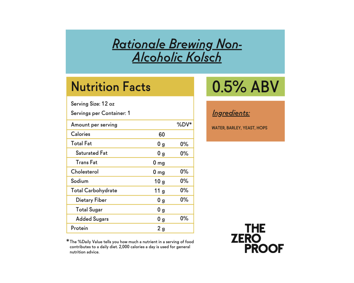 Rationale Brewing Non - Alcoholic Kolsch - The Zero Proof
